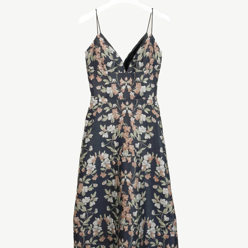 ML Monique Lhuillier Midnight Floral Jacquard Maxi Dress - Picture 2 of 11